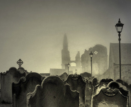 Whitby Abbey: Lamp Posts and Fog